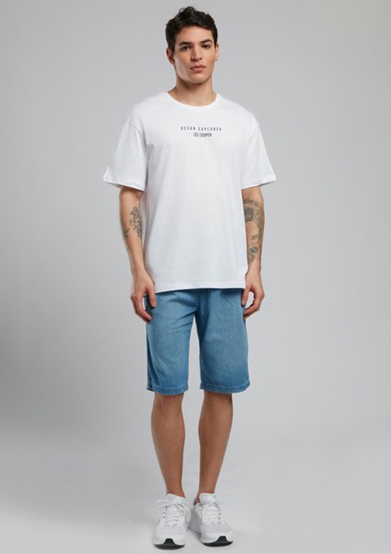 LEE COOPER Nora Beyaz Erkek O Yaka T-shirt