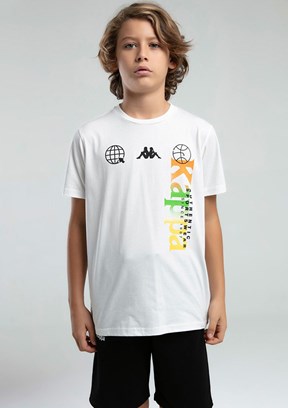 KAPPA Beyaz Erkek Çocuk Pamuklu T-Shirt