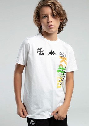 KAPPA Beyaz Erkek Çocuk Pamuklu T-Shirt