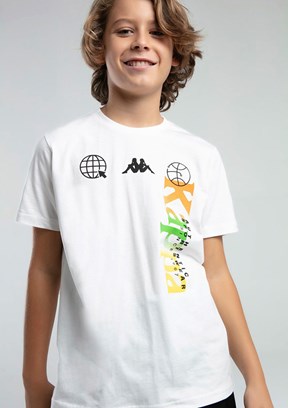 KAPPA Beyaz Erkek Çocuk Pamuklu T-Shirt