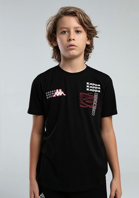 KAPPA Siyah Erkek Çocuk Pamuklu T-Shirt