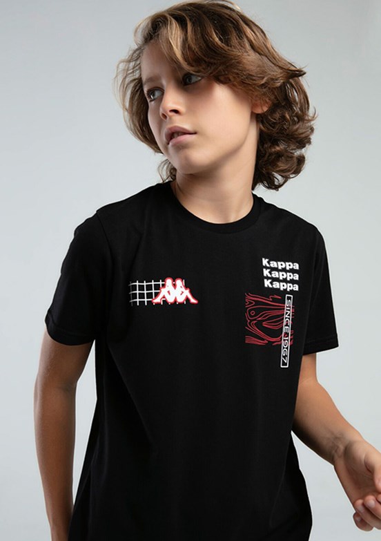 KAPPA Siyah Erkek Çocuk Pamuklu T-Shirt