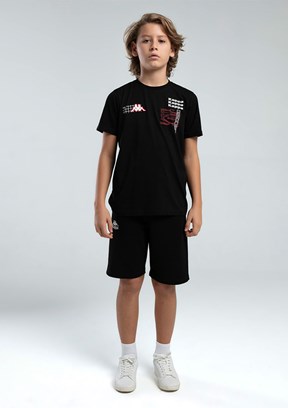 KAPPA Siyah Erkek Çocuk Pamuklu T-Shirt