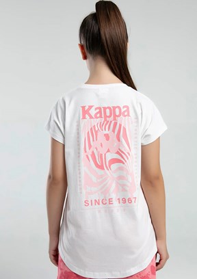 KAPPA Beyaz Kız Çocuk Pamuklu T-Shirt