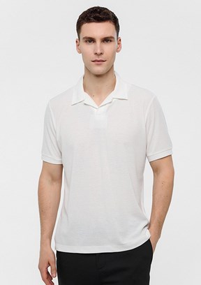 BACKANDBOND Beyaz Erkek Polo Yaka T-Shirt