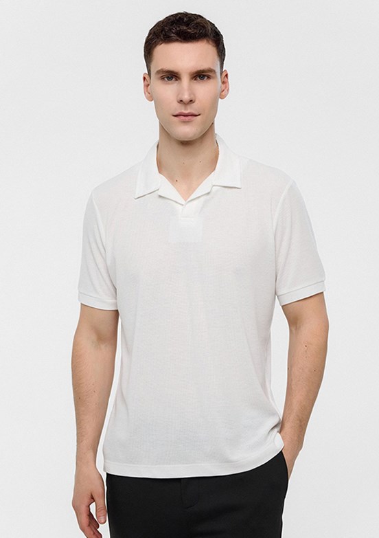 BACKANDBOND Beyaz Erkek Polo Yaka T-Shirt