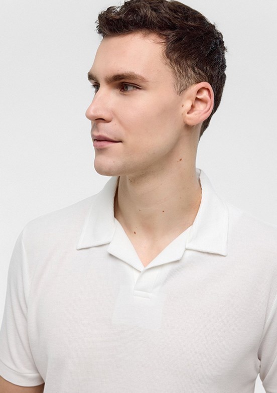BACKANDBOND Beyaz Erkek Polo Yaka T-Shirt