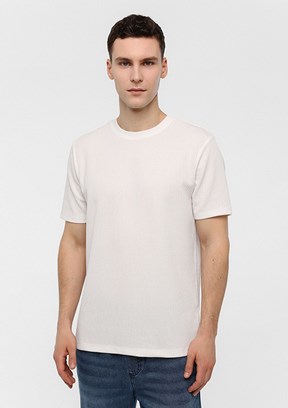 BACKANDBOND Beyaz Erkek Bisiklet Yaka T-Shirt