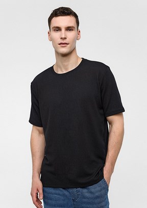 BACKANDBOND Siyah Erkek Bisiklet Yaka T-Shirt