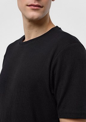 BACKANDBOND Siyah Erkek Bisiklet Yaka T-Shirt
