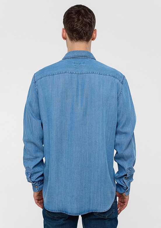 BACKANDBOND Mavi Erkek Denim Gömlek