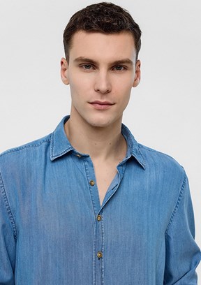 BACKANDBOND Mavi Erkek Denim Gömlek