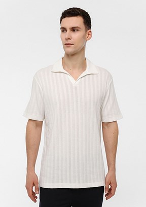 BACKANDBOND Beyaz Erkek Polo Yaka T-Shirt