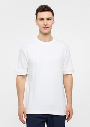 BACKANDBOND Beyaz Erkek Bisiklet Yaka T-Shirt