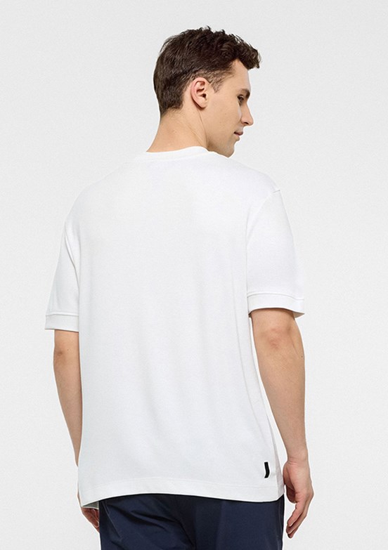 BACKANDBOND Beyaz Erkek Bisiklet Yaka T-Shirt