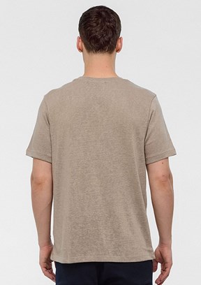 BACKANDBOND Bej Erkek Bisiklet Yaka T-Shirt
