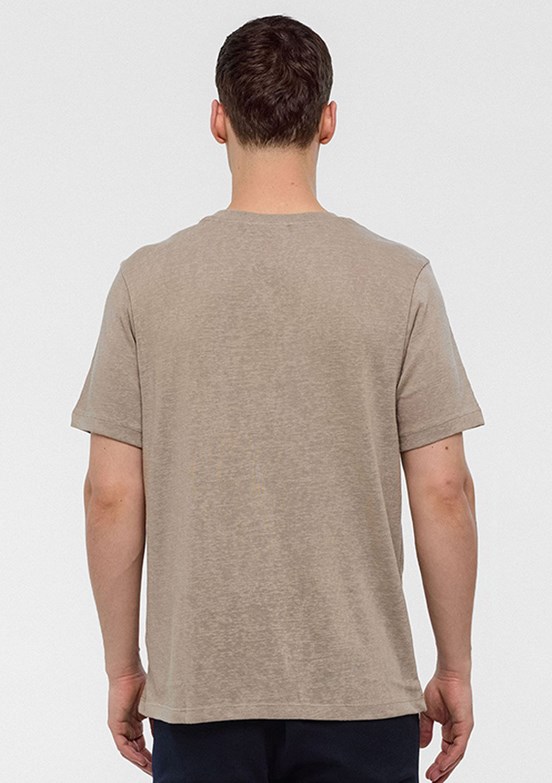 BACKANDBOND Bej Erkek Bisiklet Yaka T-Shirt