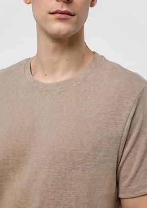 BACKANDBOND Bej Erkek Bisiklet Yaka T-Shirt