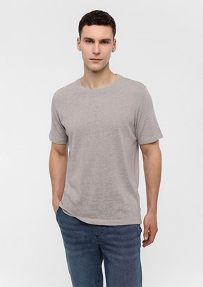 BACKANDBOND Gri Erkek Bisiklet Yaka T-Shirt