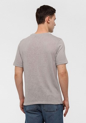 BACKANDBOND Gri Erkek Bisiklet Yaka T-Shirt