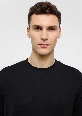 BACKANDBOND Siyah Erkek Bisiklet Yaka T-Shirt