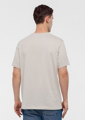 BACKANDBOND Bej Erkek Bisiklet Yaka T-Shirt