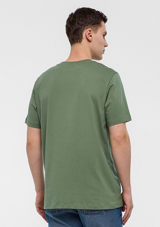 BACKANDBOND Yeşil Erkek Bisiklet Yaka T-Shirt