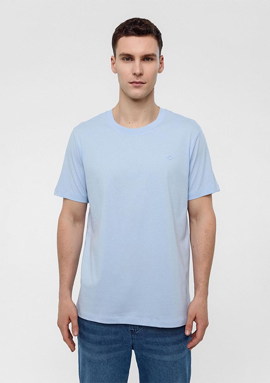 BACKANDBOND Mavi Erkek Bisiklet Yaka T-Shirt
