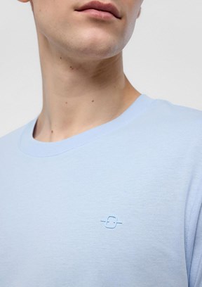 BACKANDBOND Mavi Erkek Bisiklet Yaka T-Shirt
