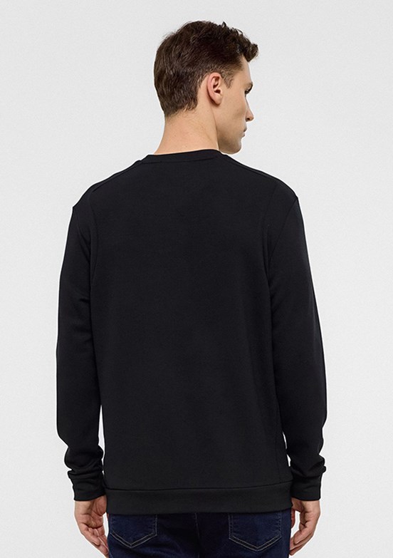 BACKANDBOND Siyah Erkek Bisiklet Yaka Sweatshirt