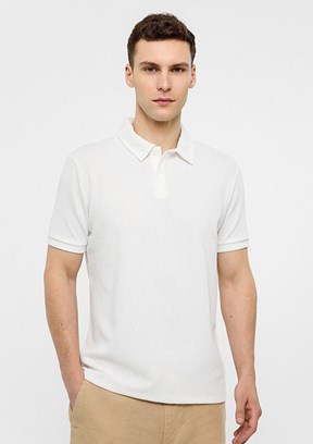 BACKANDBOND Beyaz Erkek Polo Yaka T-Shirt