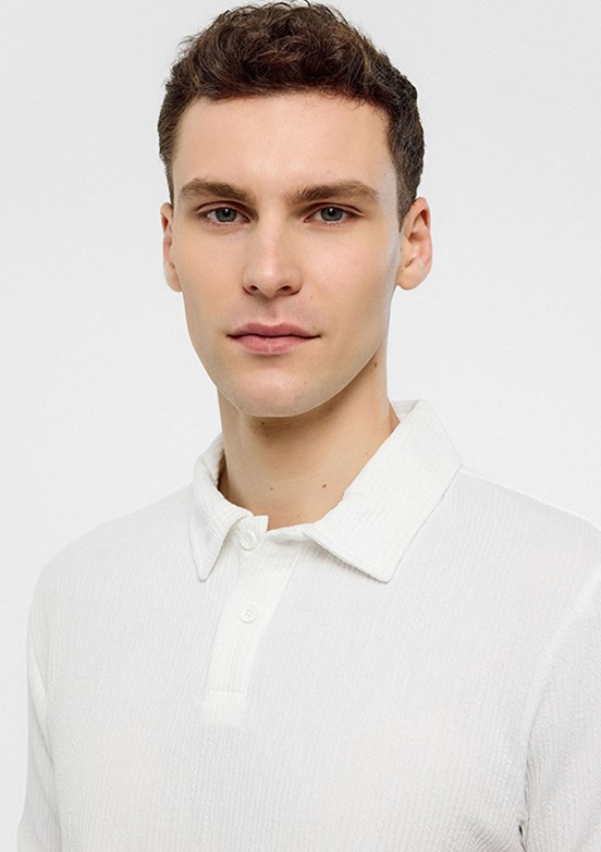 BACKANDBOND Beyaz Erkek Polo Yaka T-Shirt