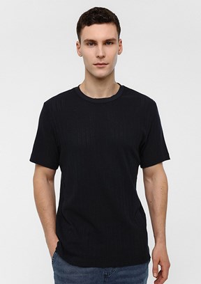 BACKANDBOND Lacivert Erkek Bisiklet Yaka T-Shirt