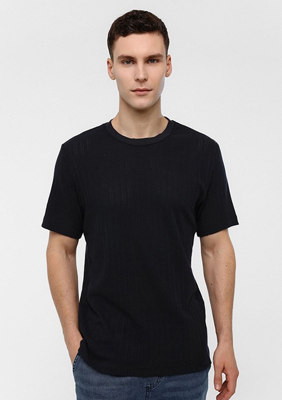BACKANDBOND Lacivert Erkek Bisiklet Yaka T-Shirt