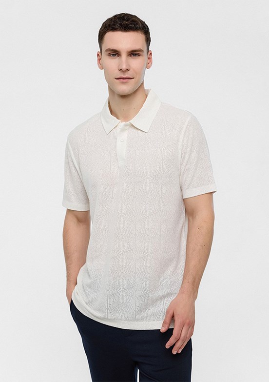 BACKANDBOND Beyaz Erkek Polo Yaka T-Shirt