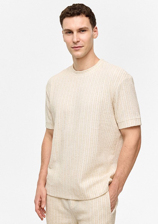 BACKANDBOND Natural Erkek Bisiklet Yaka T-Shirt