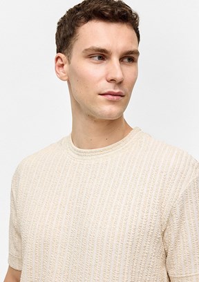BACKANDBOND Natural Erkek Bisiklet Yaka T-Shirt