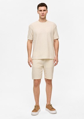 BACKANDBOND Natural Erkek Bisiklet Yaka T-Shirt