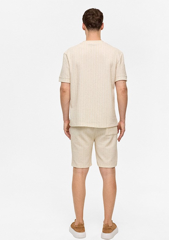 BACKANDBOND Natural Erkek Bisiklet Yaka T-Shirt