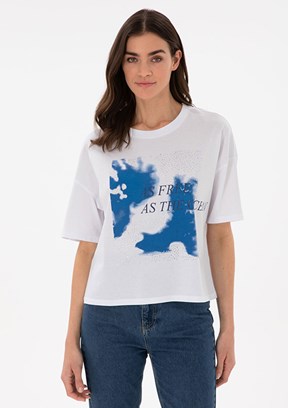 PIERRE CARDIN Beyaz Kadın Comfort T-shirt