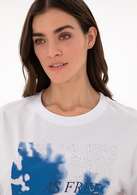 PIERRE CARDIN Beyaz Kadın Comfort T-shirt