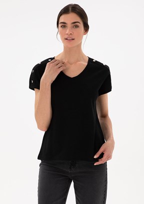 PIERRE CARDIN Siyah Kadın Regular T-shirt