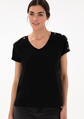 PIERRE CARDIN Siyah Kadın Regular T-shirt