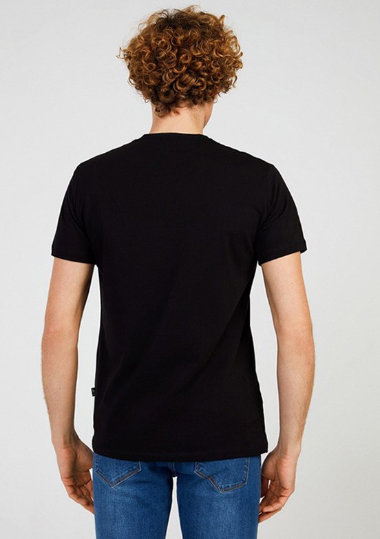 THE CROW Marin - TC7111 Erkek Siyah Baskılı T-Shirt