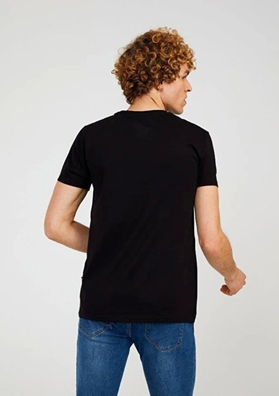 THE CROW Loud - TC7117 Erkek Siyah Baskılı T-Shirt