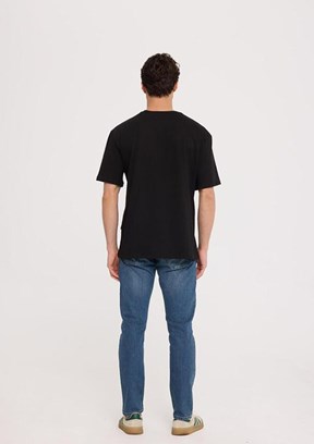 THE CROW Dream - TC9024 Erkek Siyah Relax T-Shirt
