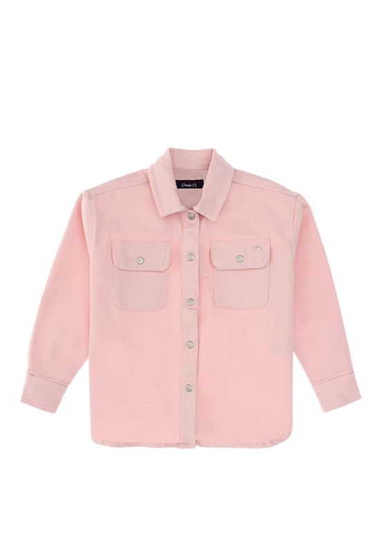 US POLO ASSN Pembe Kız Çocuk Denim Gömlek