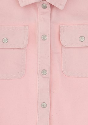 US POLO ASSN Pembe Kız Çocuk Denim Gömlek
