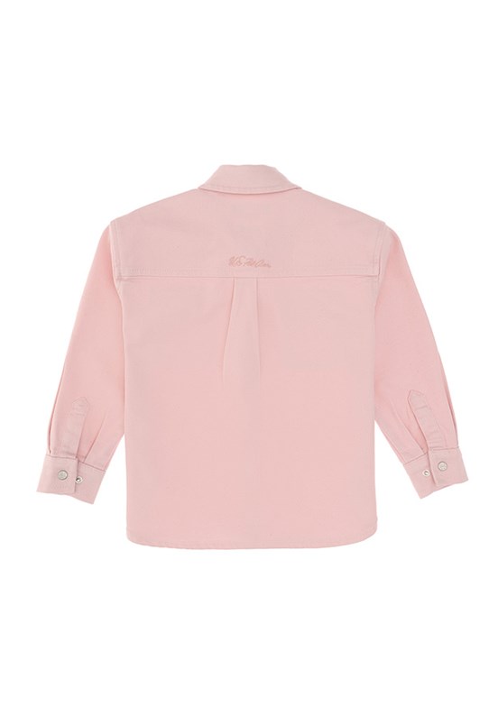US POLO ASSN Pembe Kız Çocuk Denim Gömlek