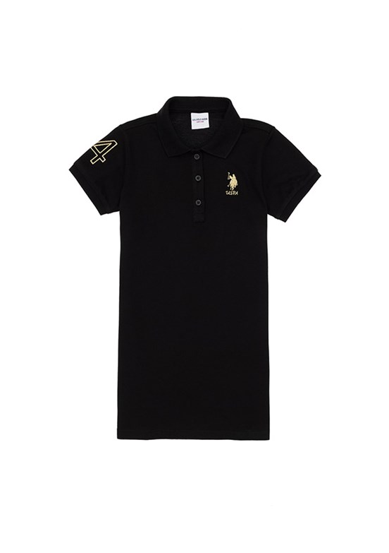 US POLO ASSN Siyah Kız Çocuk Örme Elbise
